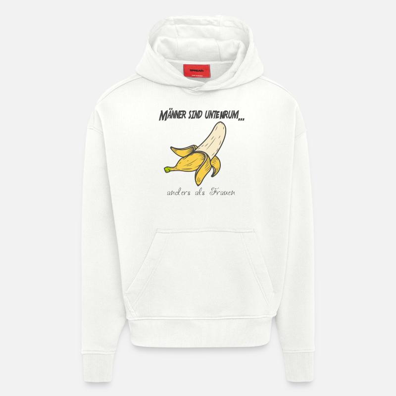 hommes de banane - Sweat à capuche bio épais oversize fabriqué en UE - OFF WHITE