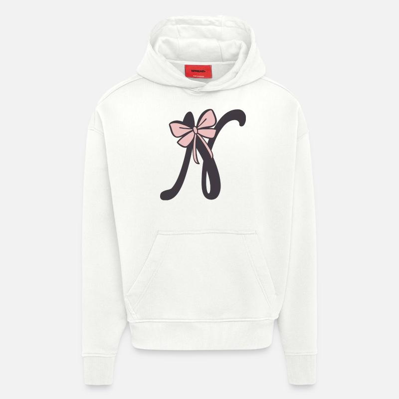 Anfangsbuchstabe N Schleifchen - Hoodie- made by SPREAD  - OFF WHITE