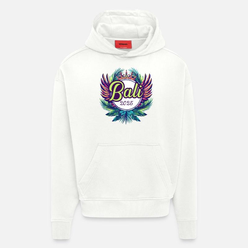 L’équipe de Bali 2025 - Sweat à capuche bio épais oversize fabriqué en UE - OFF WHITE