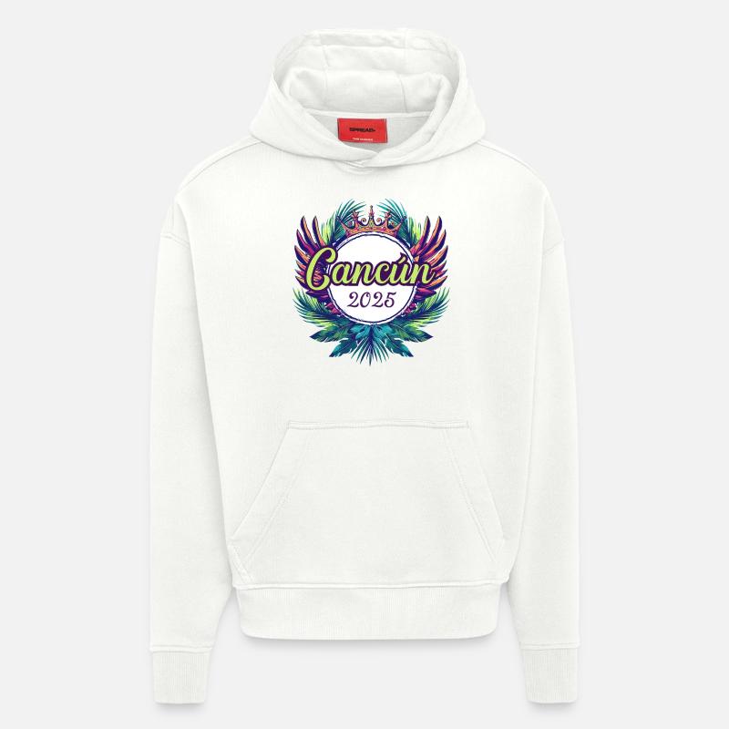 L’équipe de Cancún 2025 - Sweat à capuche bio épais oversize fabriqué en UE - OFF WHITE