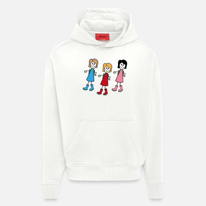 Frauen im Comic Style - Hoodie- made by SPREAD  - OFF WHITE