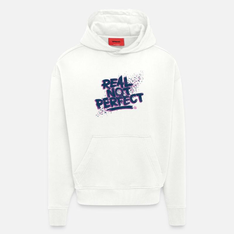 Real not perfect - Sweat à capuche bio épais oversize fabriqué en UE - OFF WHITE