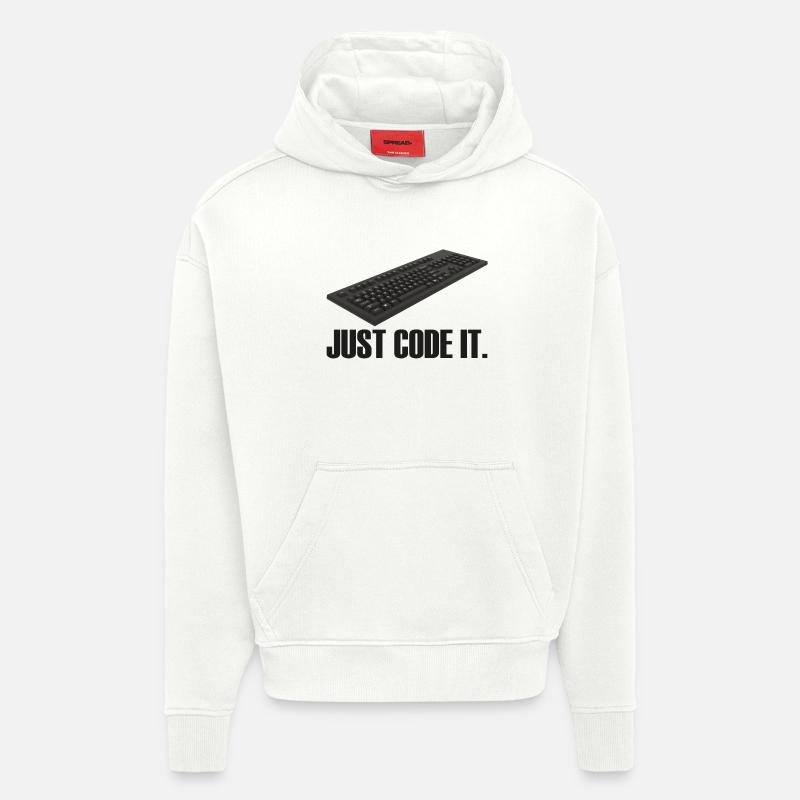 Il suffit de le coder - Sweat à capuche bio épais oversize fabriqué en UE - OFF WHITE
