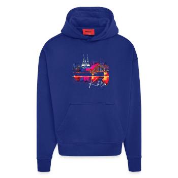 Köln Skyline Kölner Dom Deutschland Stadt Bunt - Hoodie- made by SPREAD  - OFF WHITE - Vorne