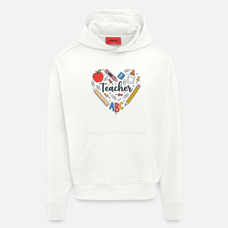 Professeure - Professeur - Sweat à capuche bio épais oversize fabriqué en UE - OFF WHITE