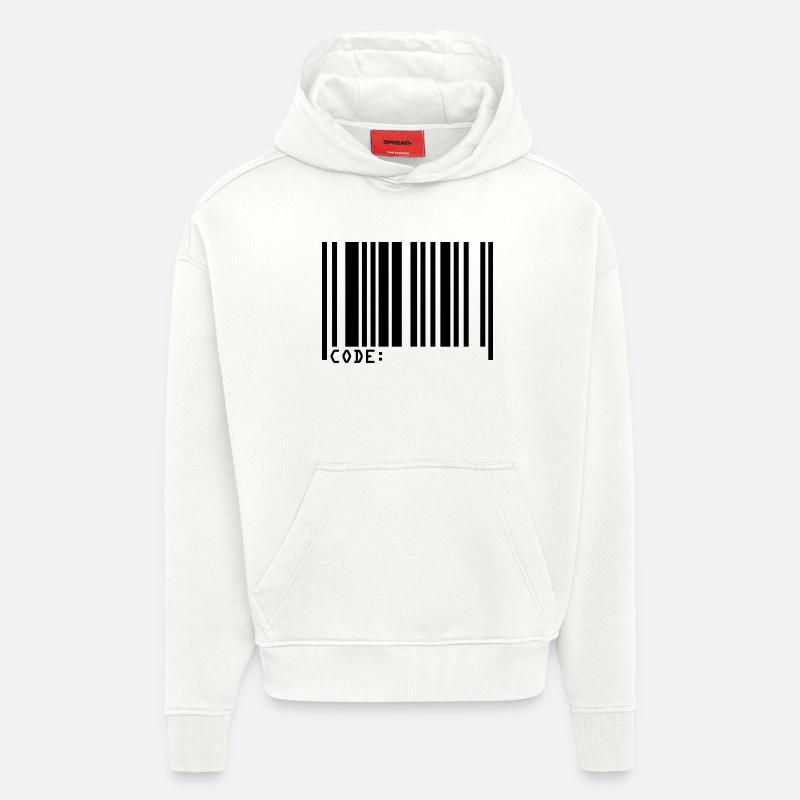 barcode - Sweat à capuche bio épais oversize fabriqué en UE - OFF WHITE