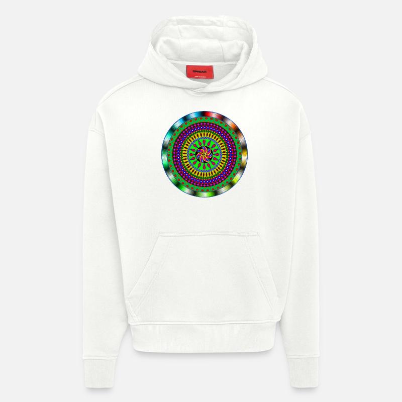 Mandala - Sweat à capuche bio épais oversize fabriqué en UE - OFF WHITE
