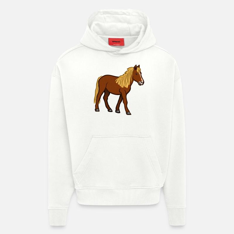 cheval - Sweat à capuche bio épais oversize fabriqué en UE - OFF WHITE