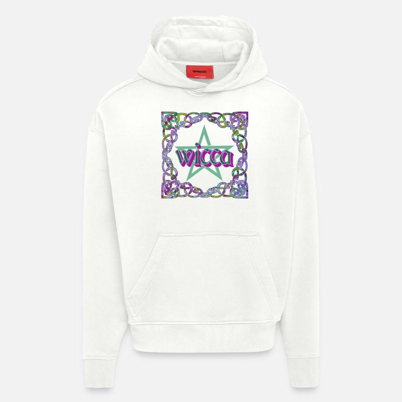 Cadre Celtique Wicca E 230 - Sweat à capuche bio épais oversize fabriqué en UE - OFF WHITE