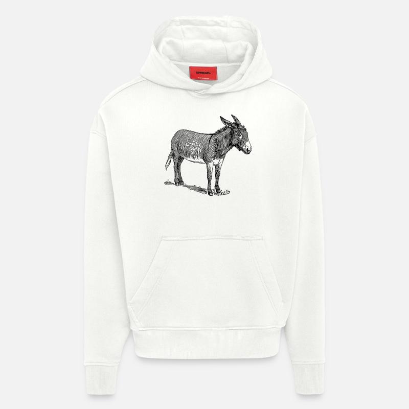 baudet - Sweat à capuche bio épais oversize fabriqué en UE - OFF WHITE