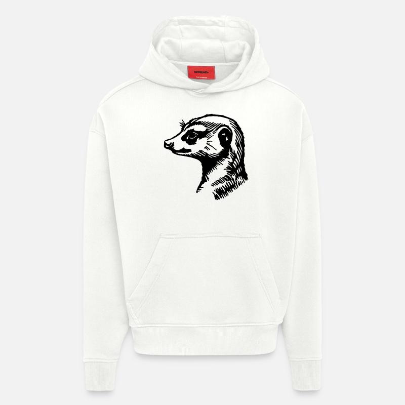 Suricate - Sweat à capuche bio épais oversize fabriqué en UE - OFF WHITE