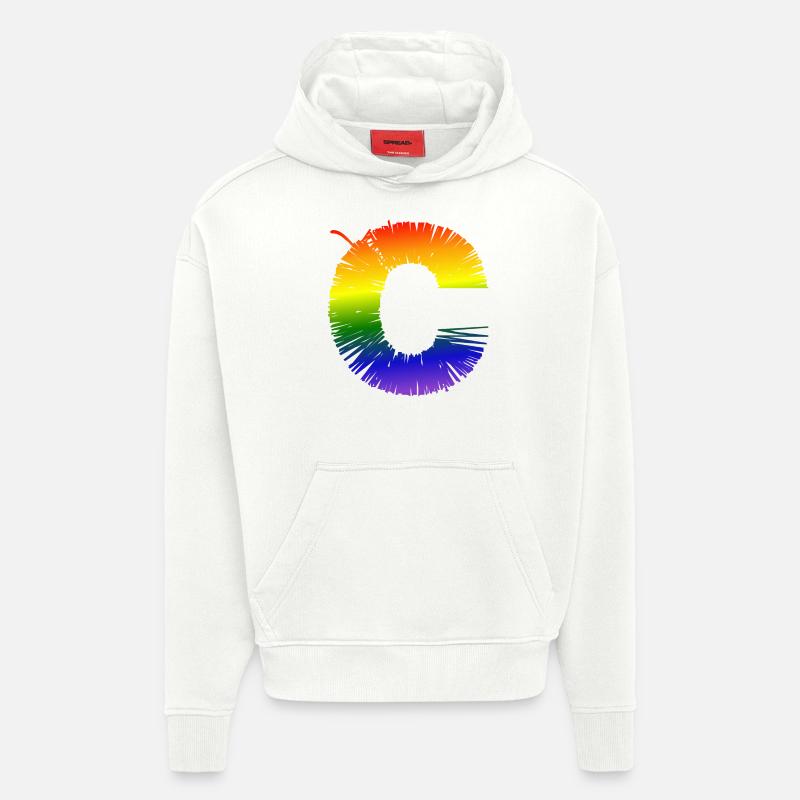 Rainobow C - Sweat à capuche bio épais oversize fabriqué en UE - OFF WHITE