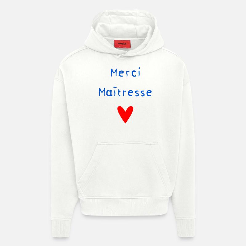 MAÎTRESSE. MERCI. MERCI MAÎTRESSE - Sweat à capuche bio épais oversize fabriqué en UE - OFF WHITE