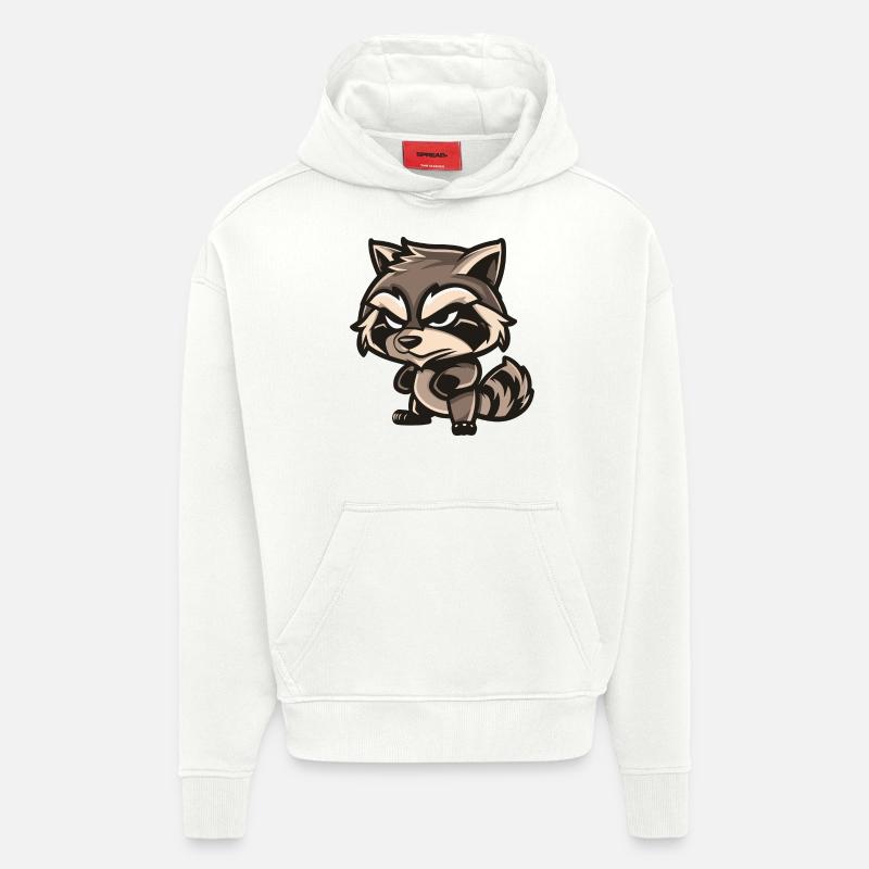 Waschbär Comic - Hoodie- made by SPREAD  - OFF WHITE