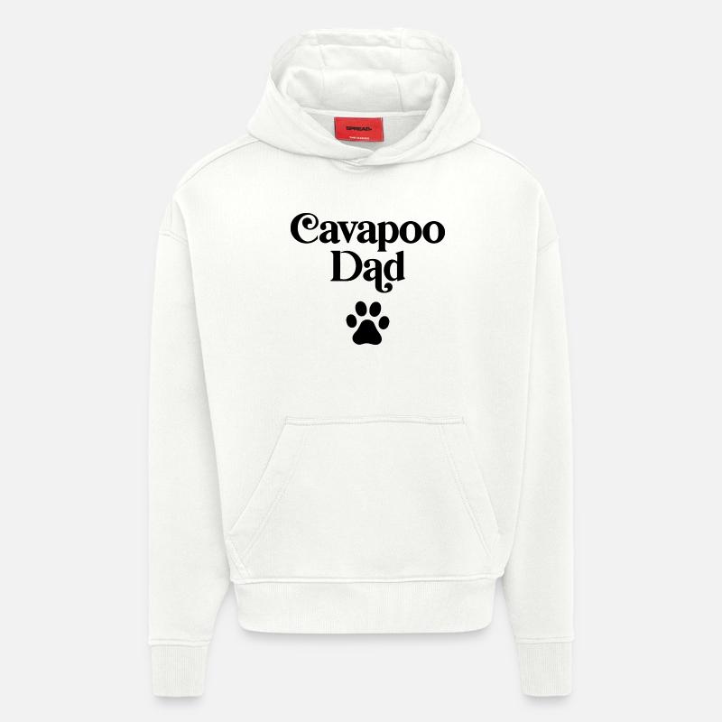 Papa Cavapoo - Sweat à capuche bio épais oversize fabriqué en UE - OFF WHITE