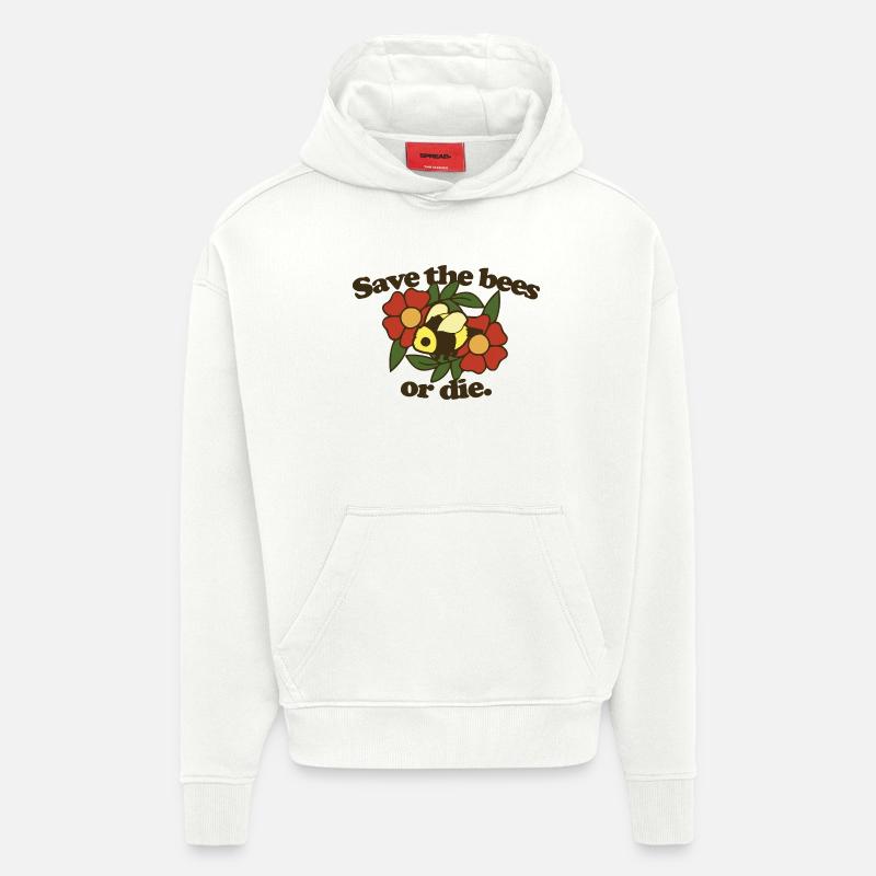Rette die Bienen oder stirb - Hoodie- made by SPREAD  - OFF WHITE