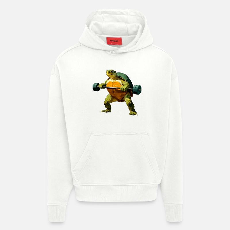 Dresseur de tortues - Sweat à capuche bio épais oversize fabriqué en UE - OFF WHITE
