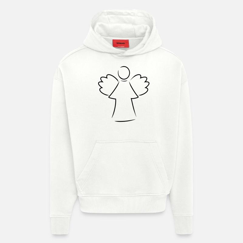 ange - Sweat à capuche bio épais oversize fabriqué en UE - OFF WHITE