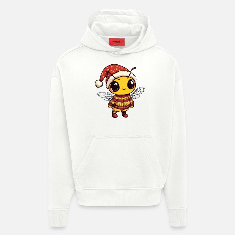 Biene Weihnachten Comic - Hoodie- made by SPREAD  - OFF WHITE