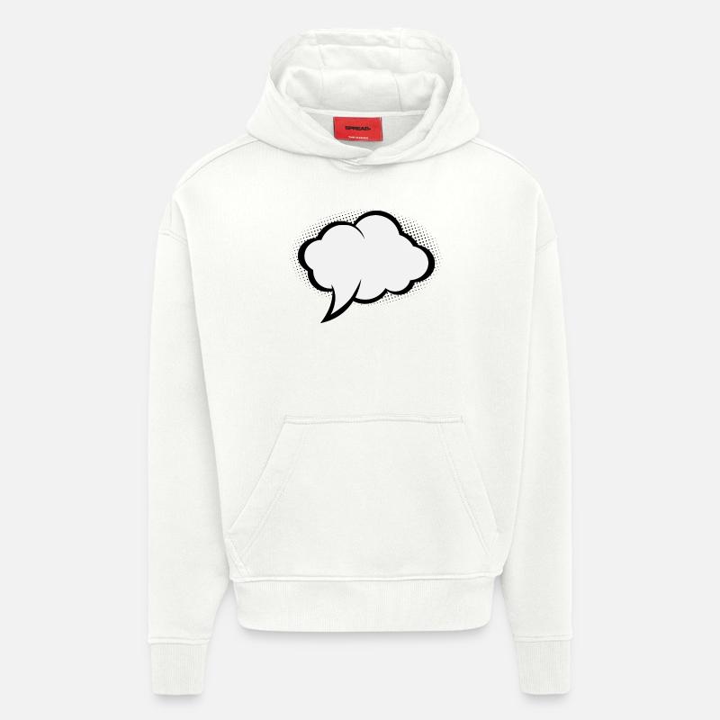 Comic snakkeboblen - Heavyweight Oversized Organic hettegenser produsert i EU - OFF WHITE