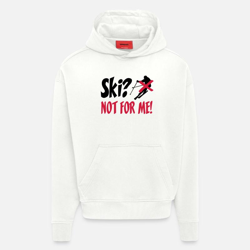 I hate Ski - Sweat à capuche bio épais oversize fabriqué en UE - OFF WHITE