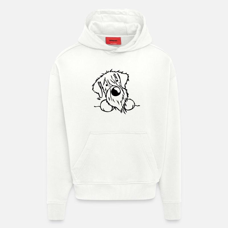 Schnauzer - Sweat à capuche bio épais oversize fabriqué en UE - OFF WHITE