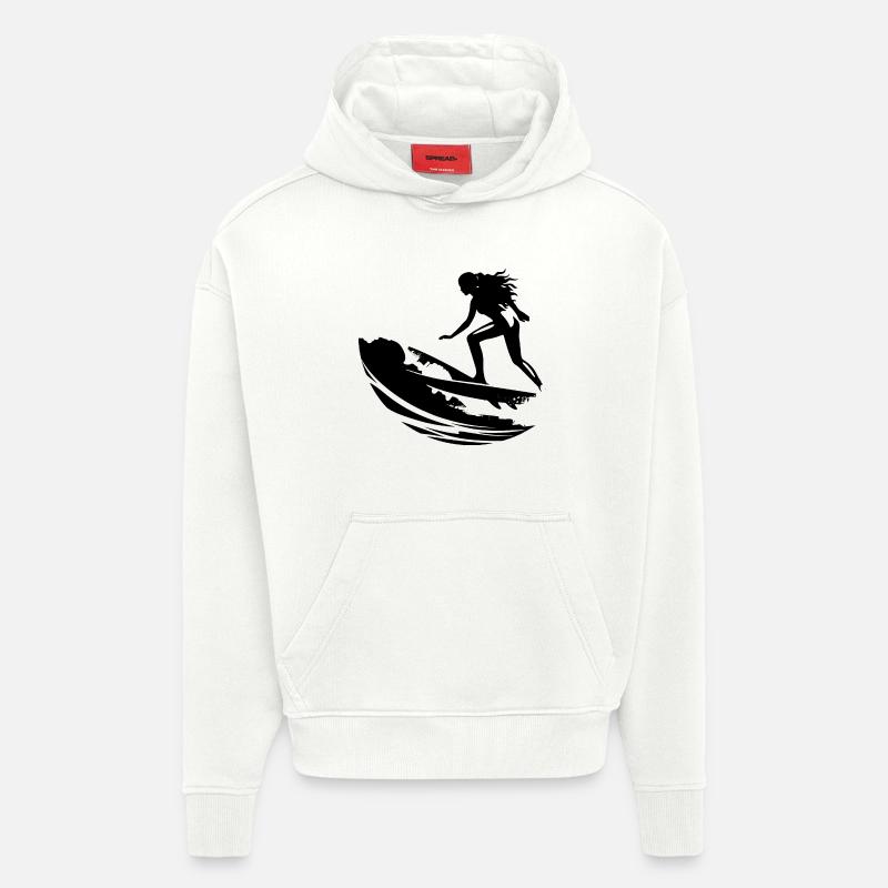 Surfeuse - Sweat à capuche bio épais oversize fabriqué en UE - OFF WHITE