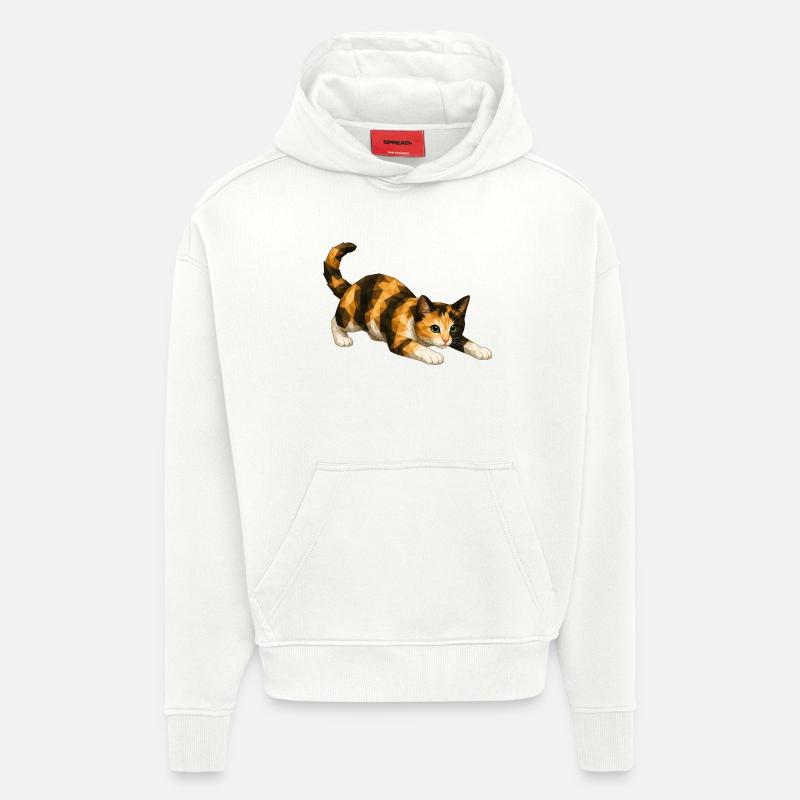 Emmi PolygonKatzenkunst - Hoodie- made by SPREAD - OFF WHITE