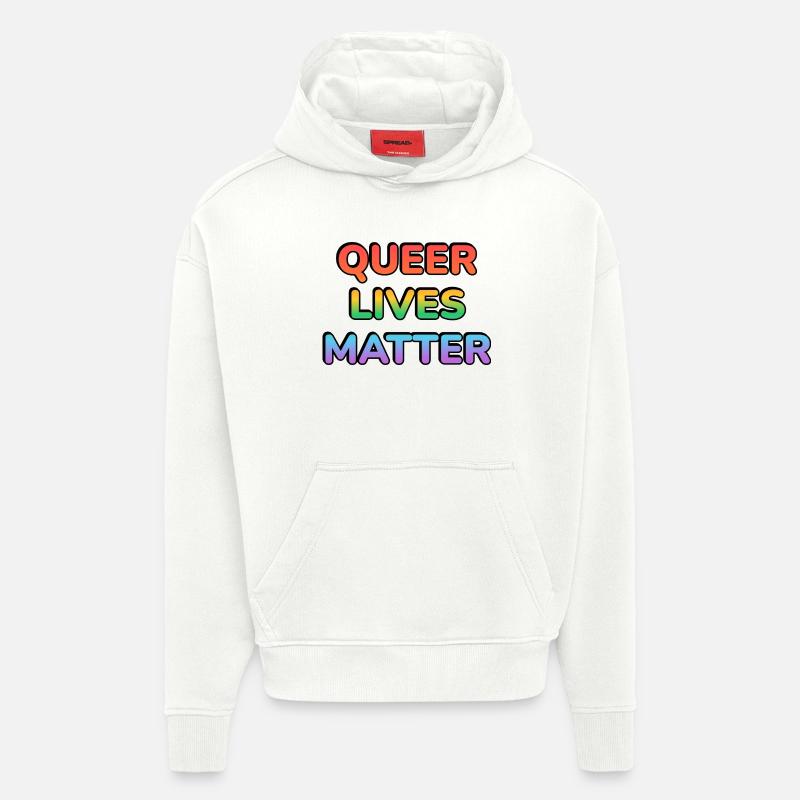 Queer Lives Matter Regenbogen - Hoodie- made by SPREAD  - OFF WHITE