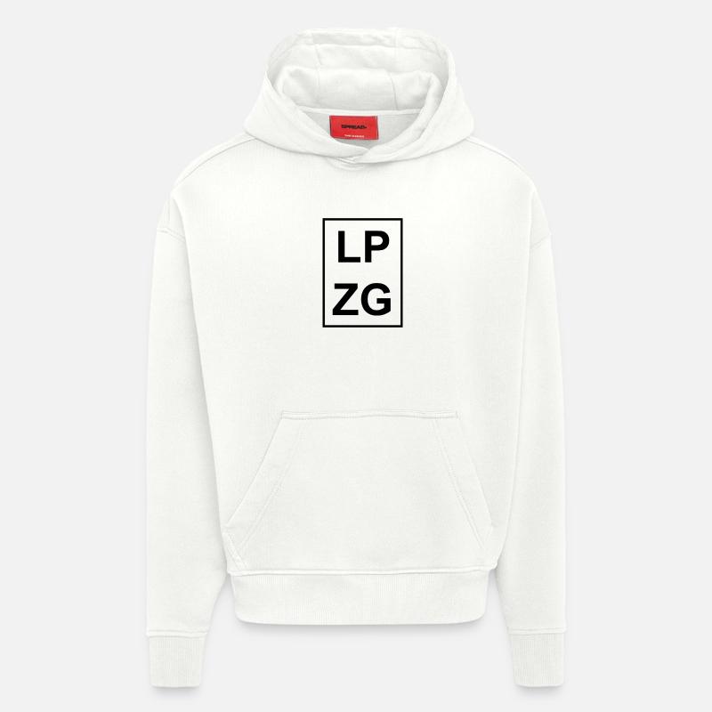 Leipzig Leipzig et Leipzig - Sweat à capuche bio épais oversize fabriqué en UE - OFF WHITE