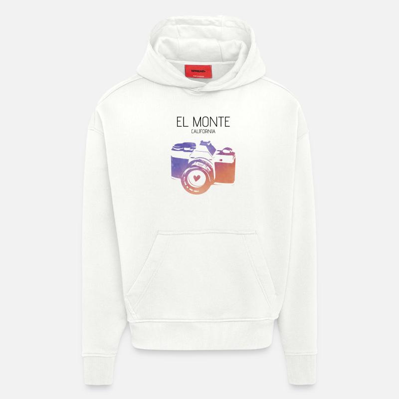 Caméra El Monte California - Sweat à capuche bio épais oversize fabriqué en UE - OFF WHITE