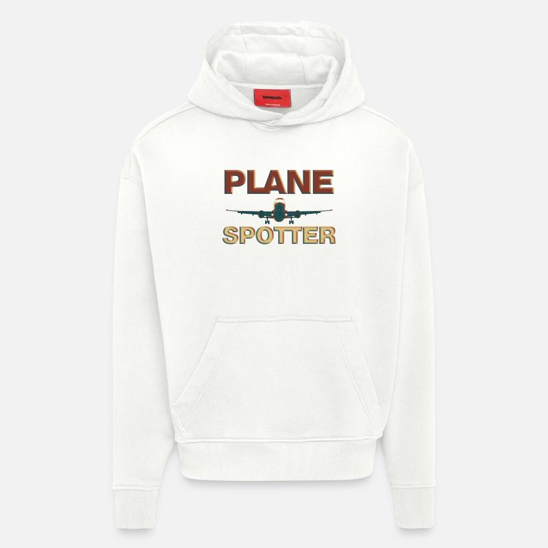 planespotter - Sweat à capuche bio épais oversize fabriqué en UE - OFF WHITE