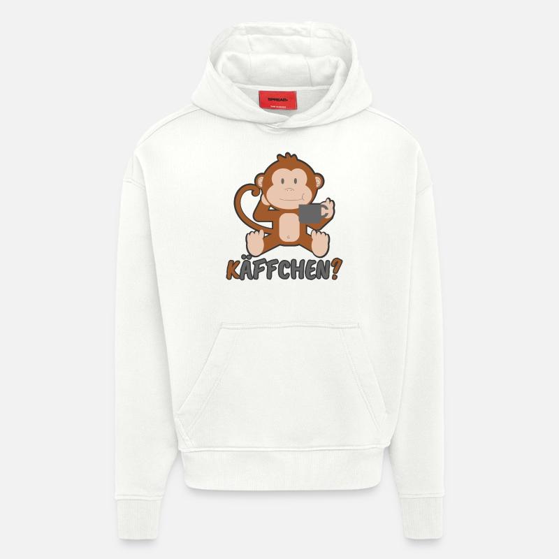 Käffchen monkey gift - Hoodie- made by SPREAD  - OFF WHITE