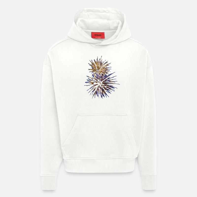 Feux d’artifice II - Sweat à capuche bio épais oversize fabriqué en UE - OFF WHITE