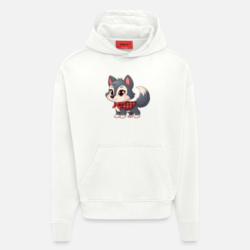 wolf 7 - Sweat à capuche bio épais oversize fabriqué en UE - OFF WHITE
