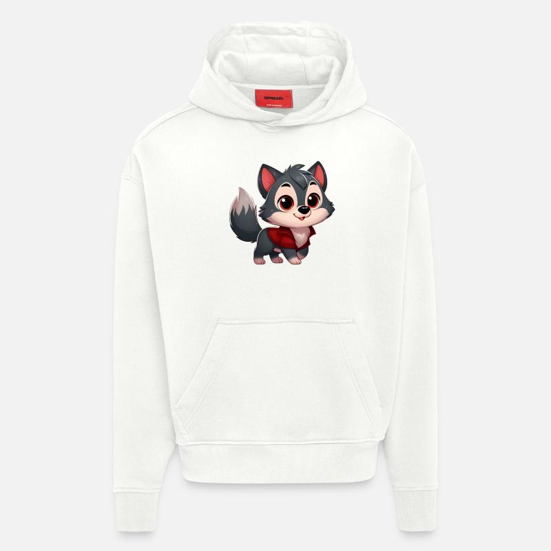 wolf 4 - Sweat à capuche bio épais oversize fabriqué en UE - OFF WHITE
