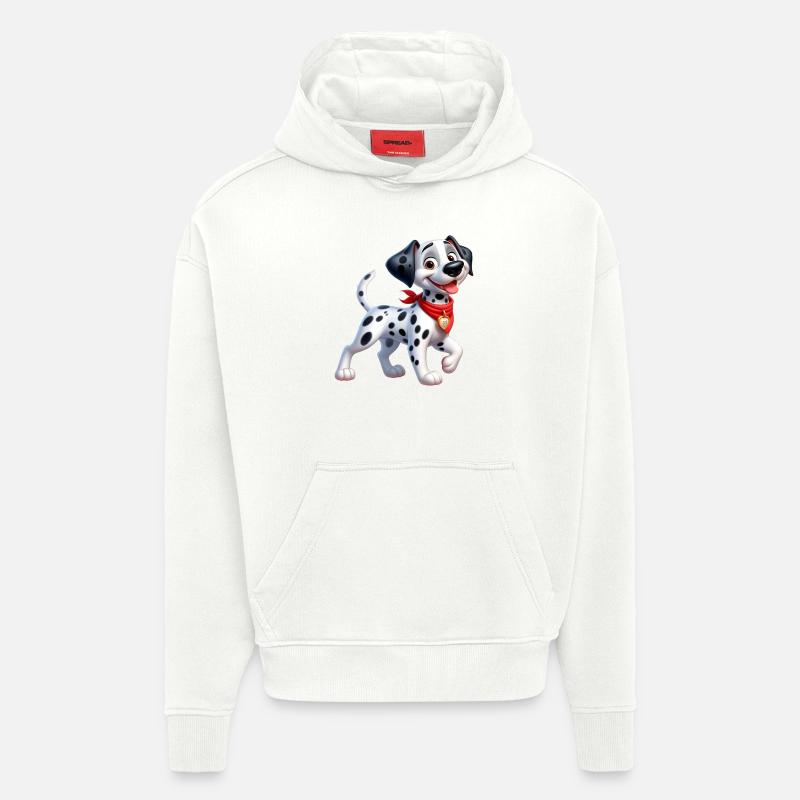 dalmatien 2 - Sweat à capuche bio épais oversize fabriqué en UE - OFF WHITE