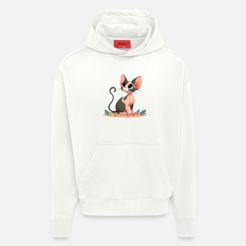 sphynx 3 - Sweat à capuche bio épais oversize fabriqué en UE - OFF WHITE