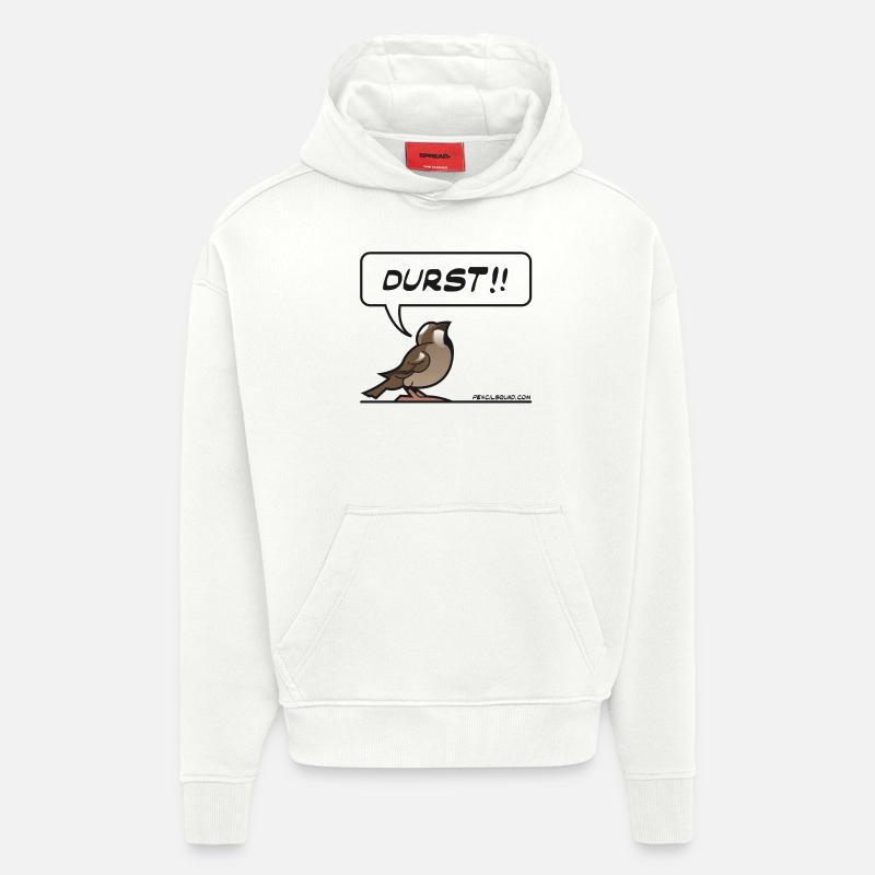 Durstiger Spatz - Hoodie- made by SPREAD  - OFF WHITE