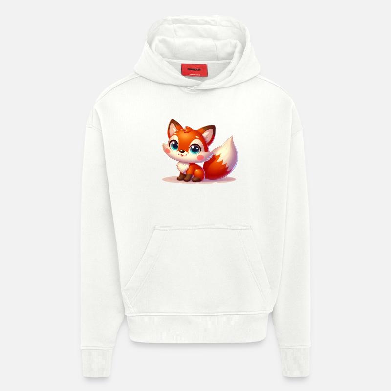 fox 3 - Sweat à capuche bio épais oversize fabriqué en UE - OFF WHITE
