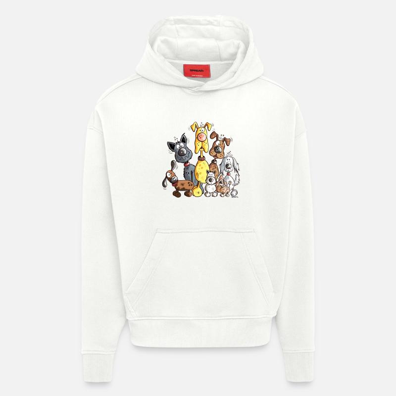 Beaucoup de Chiens - Sweat à capuche bio épais oversize fabriqué en UE - OFF WHITE
