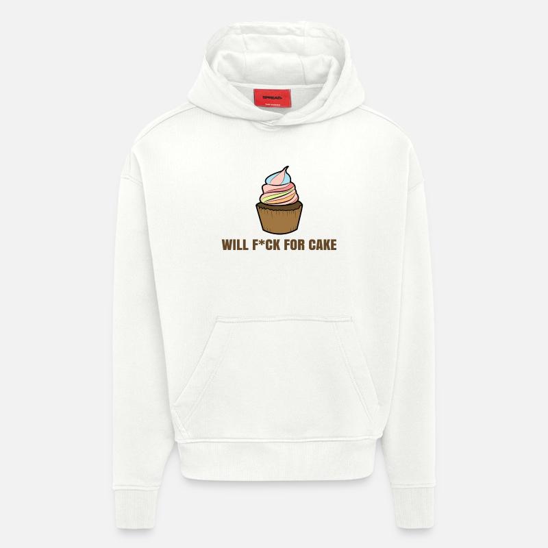 Sweets Cupcake Delicious Dessert Déclaration - Sweat à capuche bio épais oversize fabriqué en UE - OFF WHITE