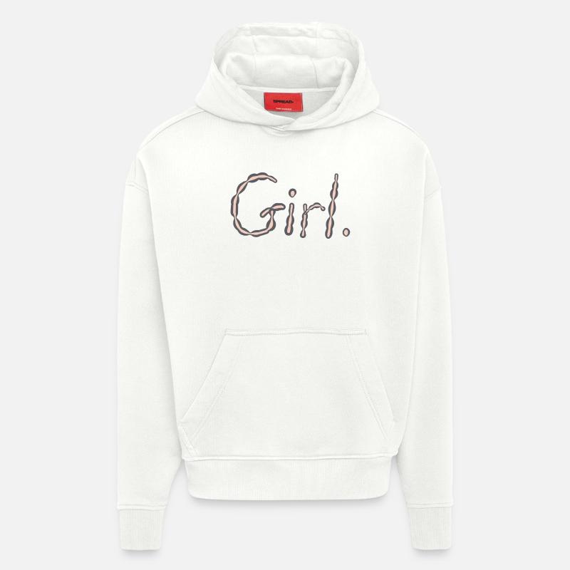 fille - Sweat à capuche bio épais oversize fabriqué en UE - OFF WHITE