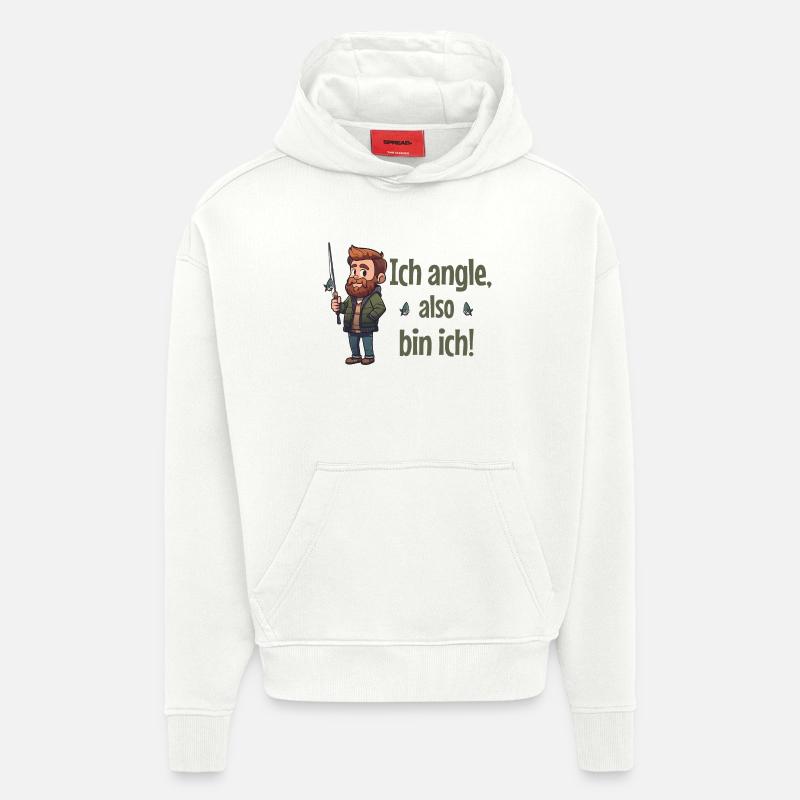 Ich angle, also bin ich! - Angler - Hoodie- made by SPREAD  - OFF WHITE