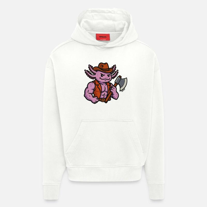 Goblinoid Aoxolotl Lumberjack Warrior - Hoodie- made by SPREAD - OFF WHITE