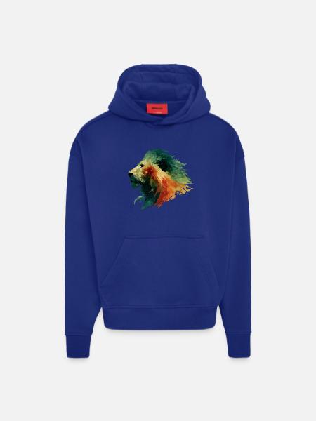 Löwenkopf Wasserfarbe - Hoodie- made by SPREAD - OFF WHITE