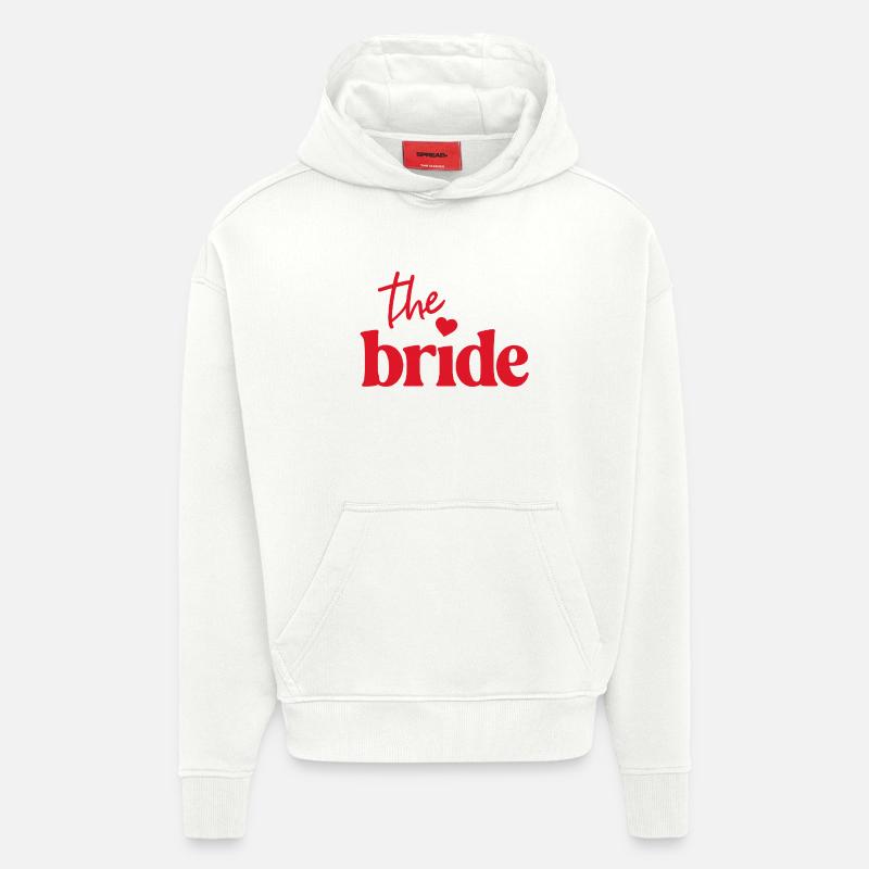 La Mariée ! Cœur - Sweat à capuche bio épais oversize fabriqué en UE - OFF WHITE