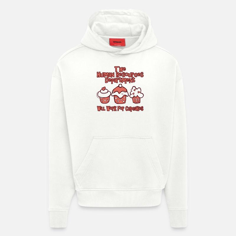 Ressources humaines conception RH-shirt - Sweat à capuche bio épais oversize fabriqué en UE - OFF WHITE