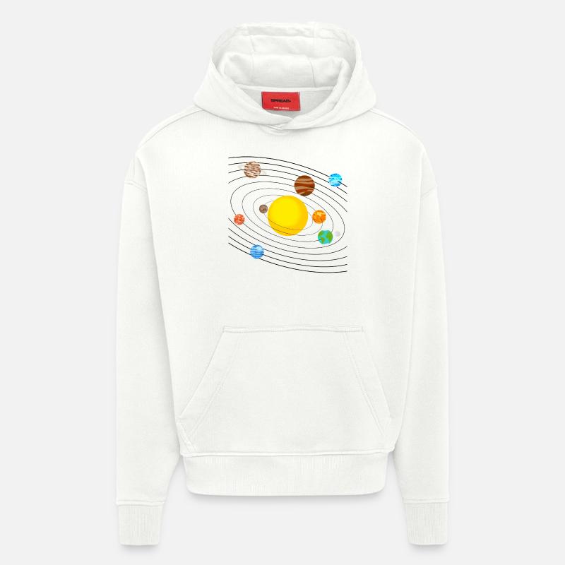 système solaire - Sweat à capuche bio épais oversize fabriqué en UE - OFF WHITE