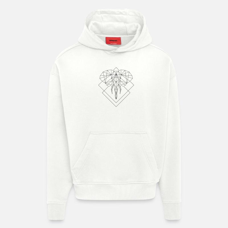 Polygon Elefant - Hoodie- made by SPREAD  - OFF WHITE